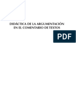 Didáctica de La Argumentación en El Comentario de Textos