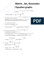 Function, Matrix, Set,: Kinematics and Equation Graphs