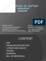Fabrication of Battery Operated Weeder