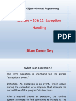 Lecture - 10& 11:exception Handling: CSEC 313: Object - Oriented Programming