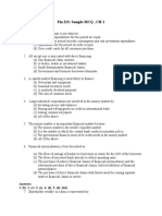 Fin 223: Sample MCQ, CH-1: Answers: 1. (B) 2. (C) 3. (A) 4. (D) 5. (D) 6 (D)