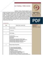Nptel: Technology of Surface Coating - Video Course