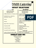 Cafe DMH Catering Menu