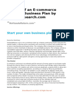 Sample of An E-Commerce Start-Up Business Plan by