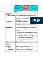 Daily Lesson Log/Pla N Scho Ol Grade Level Teac Her Learning Area