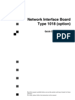 Network Interface Board Type 1018 (Option) : Quick Configuration Guide