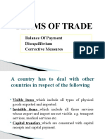 Terms of Trade: Balance of Payment Disequilibrium Corrective Measures