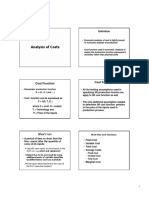 Analysis of Costs: Cost Function Cost Function