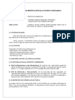 Memoria Descriptiva Instalaciones Eléctricas