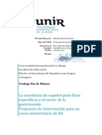 TFM La Enseñanza de Español para Fines Específicos y El Sector de La Gastronomía PDF