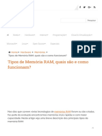 Tipos de Memória RAM, Quais São e Como Funcionam - PDF