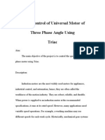 Speed Control of Universal Motor of Three Phase Angle Using Triac