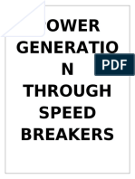 Power Generation Through Speed Breakers