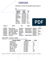 Exercises: Column Name Data Type Siz e