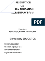 Indian Education Elementary Basis: Presentation On