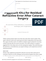 Piggyback IOLs For Residual Refractive Error After Cataract Surgery