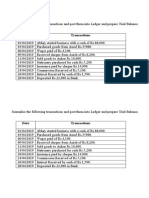 Journalise The Following Transactions and Post Them Into Ledger and Prepare Trial Balance