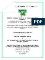 A Study Into Challenges Faced by Settler Farmers in Sugarcane Production. A Case Study For Section 65 Triangle in Chiredzi Dist