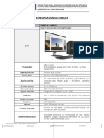 Especificaciones Técnicas