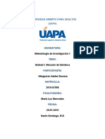 Altagracia Valdez Decena-Tarea 1 - Unidad 1 - Metodologia de La Investigacion 1