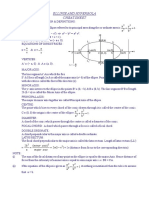 Ellipse Hyperbola Cheat Sheet