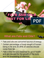 Fats and Oils Test For Lipids