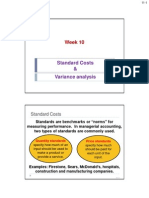 Week 10: Standard Costs & Variance Analysis