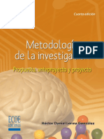 Metodología de La Investigación Propuesta Anteproyecto y Proyecto