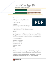 Wire and Cable Type TW: Description