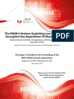 The KNOB Is Broken: Exploiting Low Entropy in The Encryption Key Negotiation of Bluetooth BR/EDR