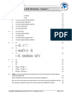 Marking Scheme For AHL Worksheet - Chapter 2: 1 A B C D e F G H 2 A B C D e 3 A