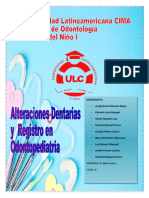 Alteraciones Dentarias y Registro en Odontopediatria