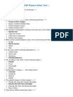 PAF Physics Online Test 1-6-1