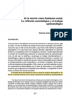 El Estudio de La Muerte Como Fenómeno Social. La Reflexiònmetodológica y El Trabajo Epidemiológico