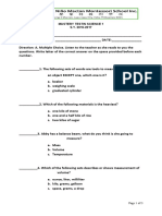 Mastery Test in Science 1