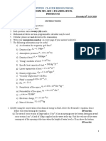 Form Six Aee 1 Examination. Physics 02: ST Peter Claver High School