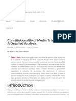 Constitutionality of Media Trials in India: A Detailed Analysis