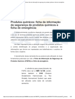 Produtos Químicos - Ficha de Informação de Segurança de Produtos Químicos e Ficha de Emergência