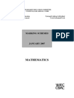 GCE Jan 2007 Marking Scheme