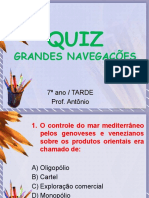 QUIZ - As Grandes Navegaões - 7º ANO