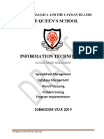 Information Technology SBA 2019 - Spreadsheet