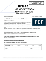 Fiitjee Nsejs Mock Test 1