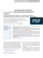 The Development and Psychometric Properties of The Children's Sleep Assessment Questionnaire in Taiwan