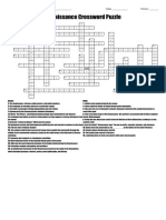 Renaissance Crossword Puzzle: Name: - Date: - Period