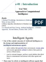 Lecture-01: Introduction: TAC7011 An Agent Approach To Computational Intelligence