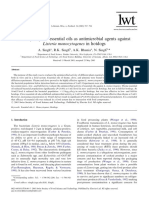 Efficacyof Plant Essential Oils As Antimicrobial Agents Against Listeria Monocytogenes in Hotdogs