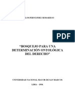 Bosquejo para Una Determinación Ontológica Del Derecho