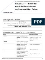 CÓDIGO DE FALLA 2311 - Error Del Circuito Número 1 Del Actuador de Dosificación de Combustible - Existe Condición