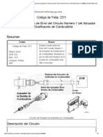 Código de Falla: 2311 Existen Condiciones de Error Del Circuito Número 1 Del Actuador de Dosificación de Combustible Resumen