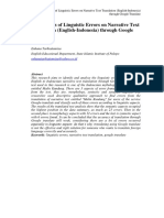 An Analysis of Linguistic Errors On Narrative Text Translation Through Google Translate (Fix) PDF